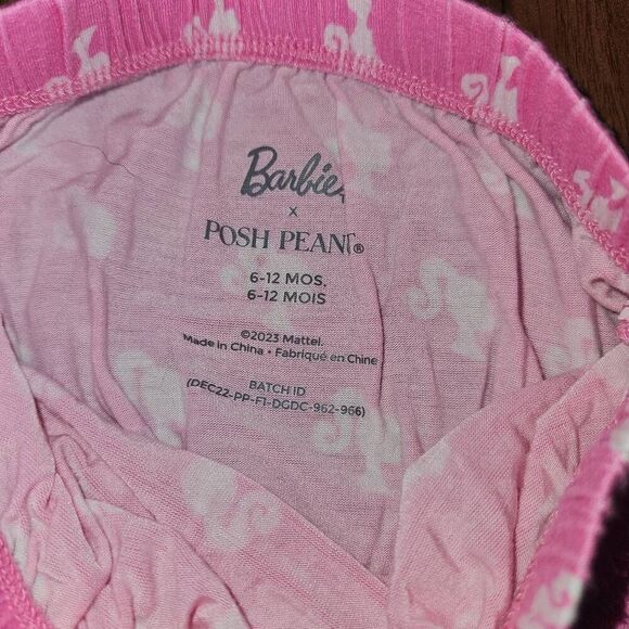 Posh Peanut Limited Edition Pink Barbie Two Piece Bamboo Outfit Baby Size 6-12 M - Picture 3 of 4
